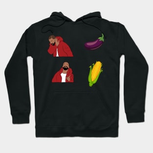 Corn Meme Eggplant Emoji Hoodie